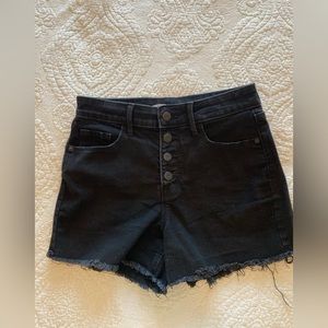Black high rise cut off shorts
